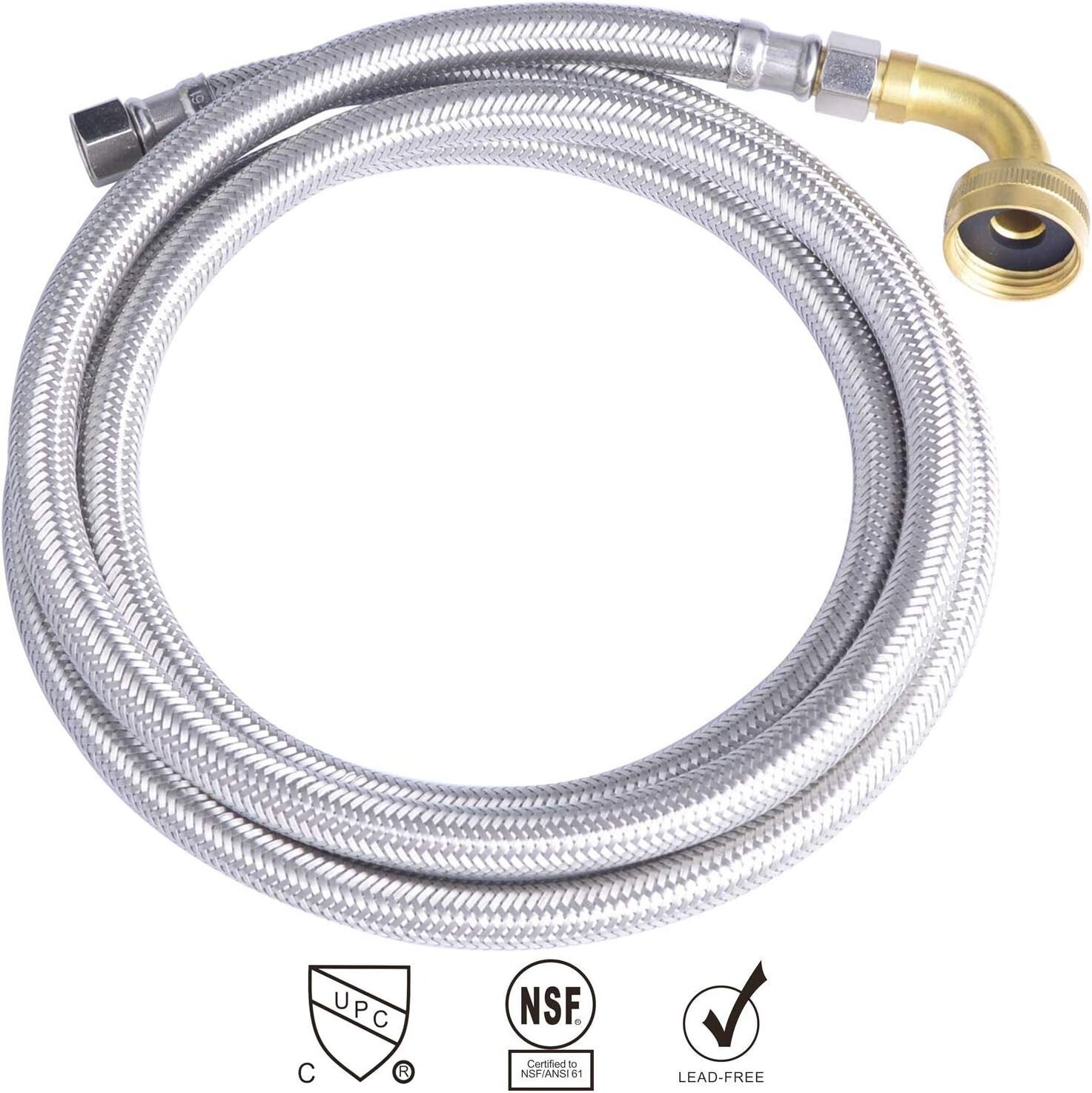 Hydro Master Braided Dishwasher Connector with Elbow 72″ x 3/8″ 0152104