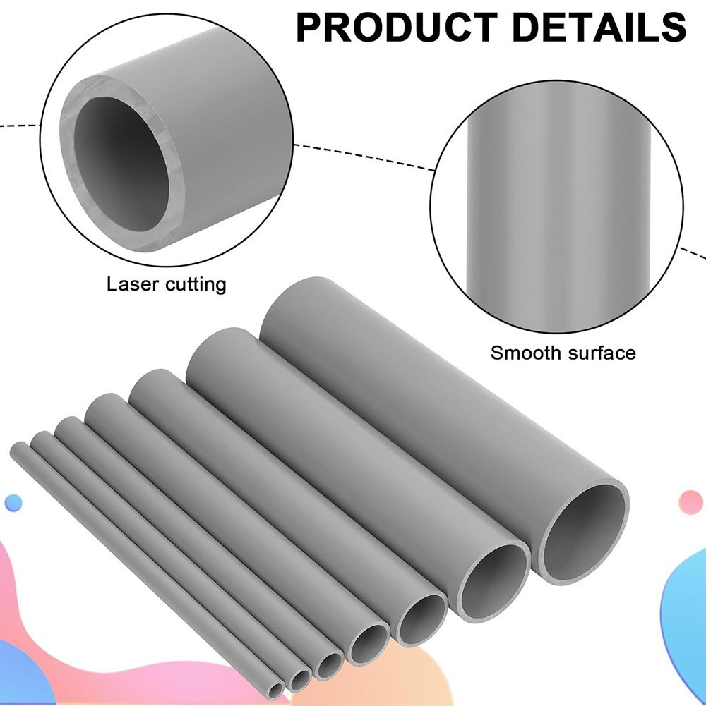 20-315mm Grey PVC Round Tube / Pipe Solvent Weld Length 2cm 5cm 8cm 10cm – 30cm