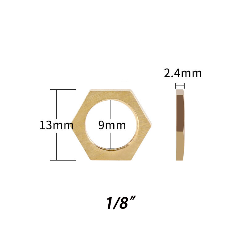 5Pcs NPT Locknuts In Brass, Female Thread Slim Locknuts in NPT , 1/8 1/4 3/8 1/2