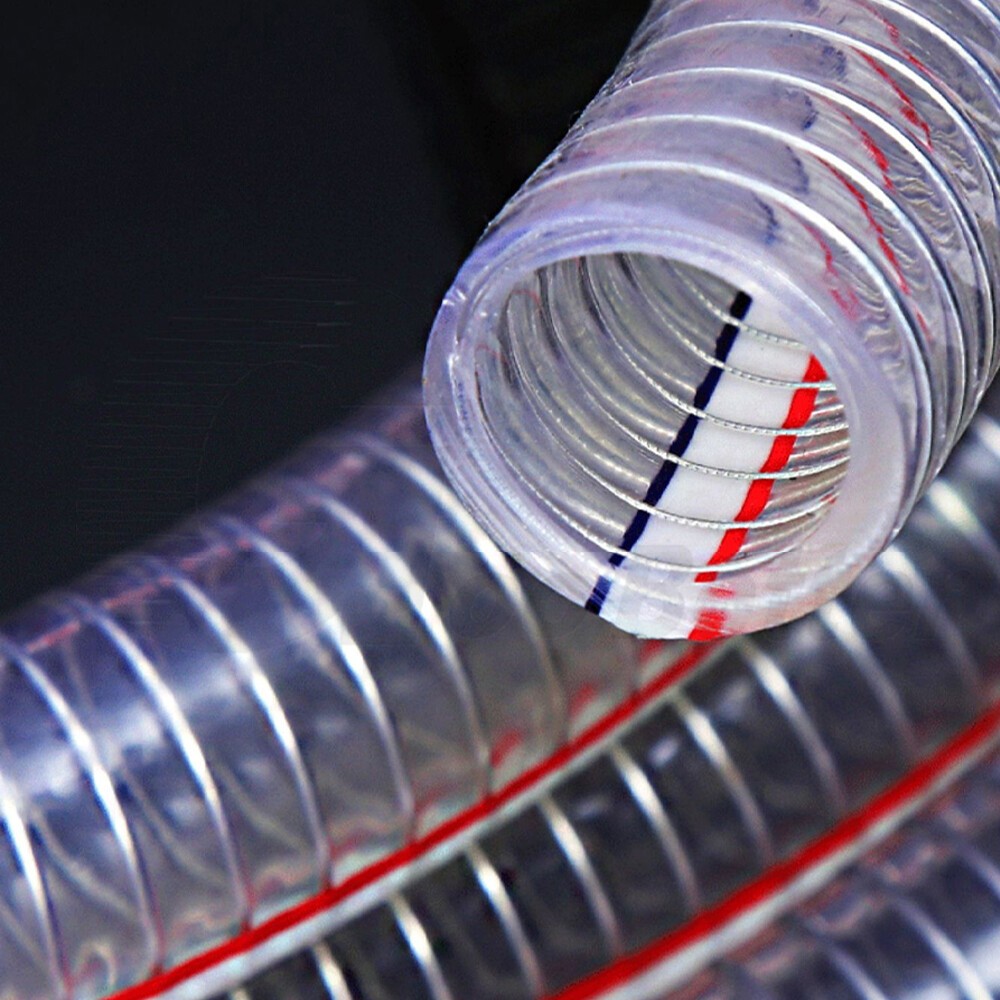 Food Grade Wire Reinforced Clear PVC Braided Hose Pipe Heavy Duty Air Water Fuel