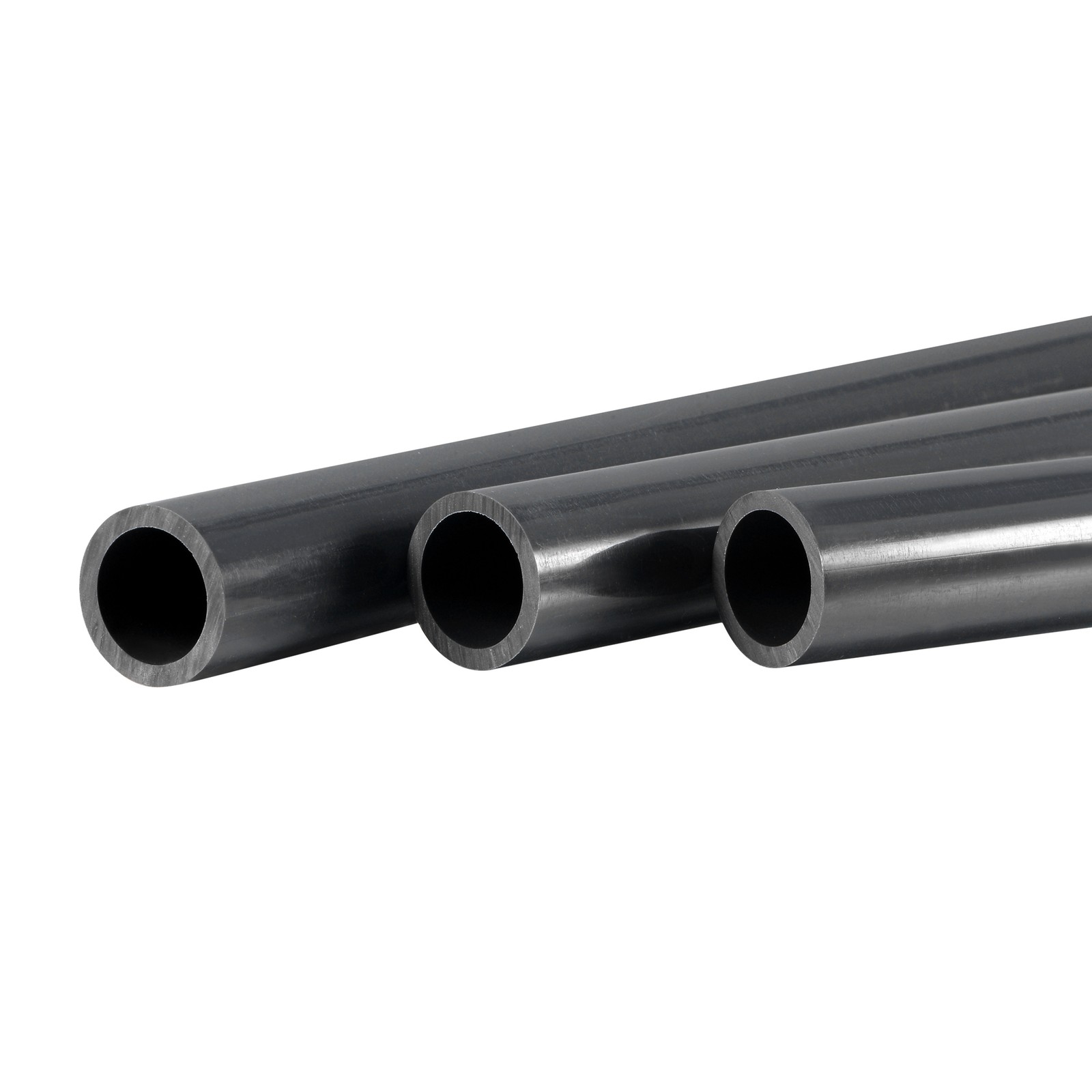 3pcs PVC Pipe 15.5mm ID 20mm OD 0.5m Rigid Water Pipe Drain Pipe Black