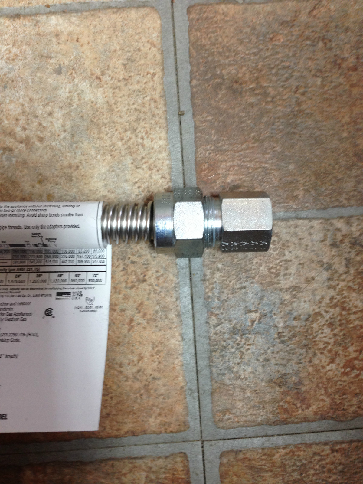 Dormont 30-3132-24 Stainless Steel 24″ Flex Gas Pipe 5/8″ OD 1/2″ FIP X 1/2″ MIP