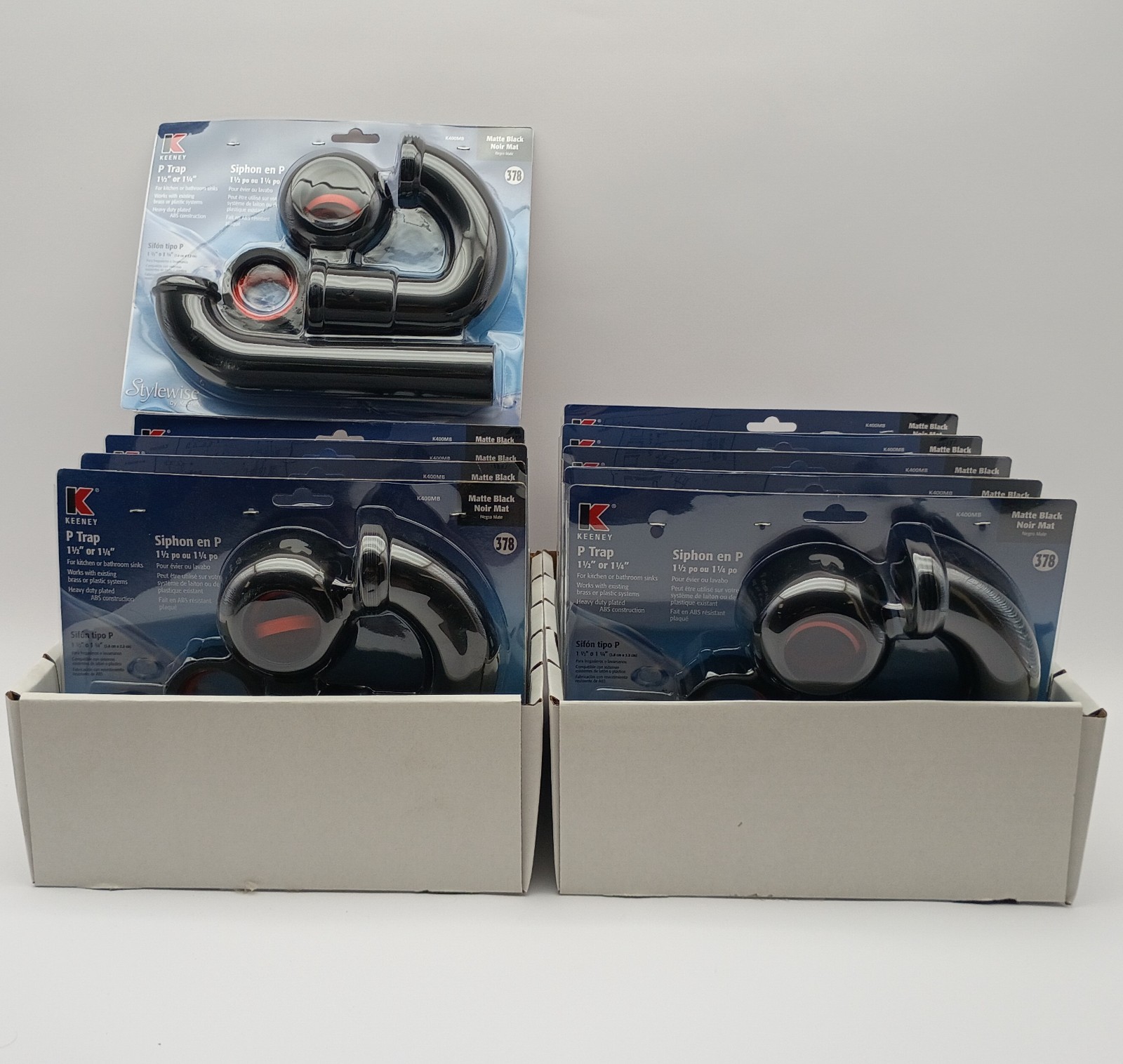 Lot of 10 Keeney K400MB, 1 – 1/2 or 1- 1/4 Matte Black, ABS, P Trap