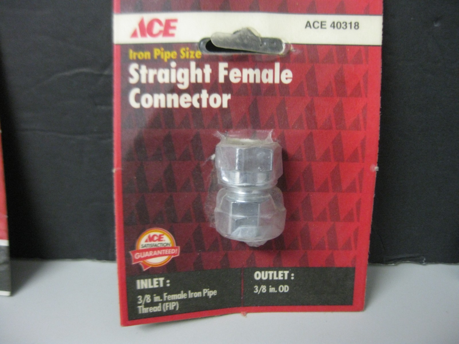 Ace Lot of 5 Straight Female Connector Iron Pipe Size Hook up 3/8 in OD 40318