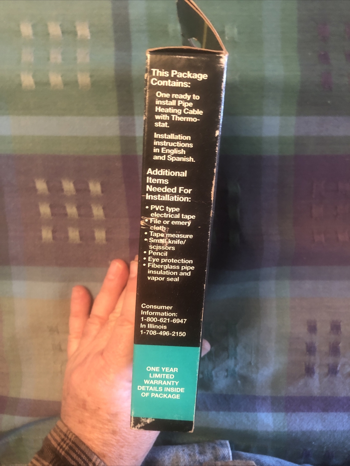 ONE – md 64386 Electric Pipe Heating Cable 9 ft – NEW OLD STOCK Made In USA !!!