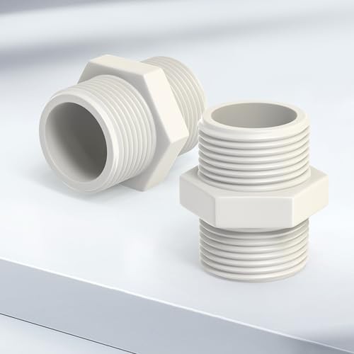 10Pcs 1″ PVC Pipe Fittings Nipple, G 1 Male X G 1 Male PVC Coupling 1″,10Pcs