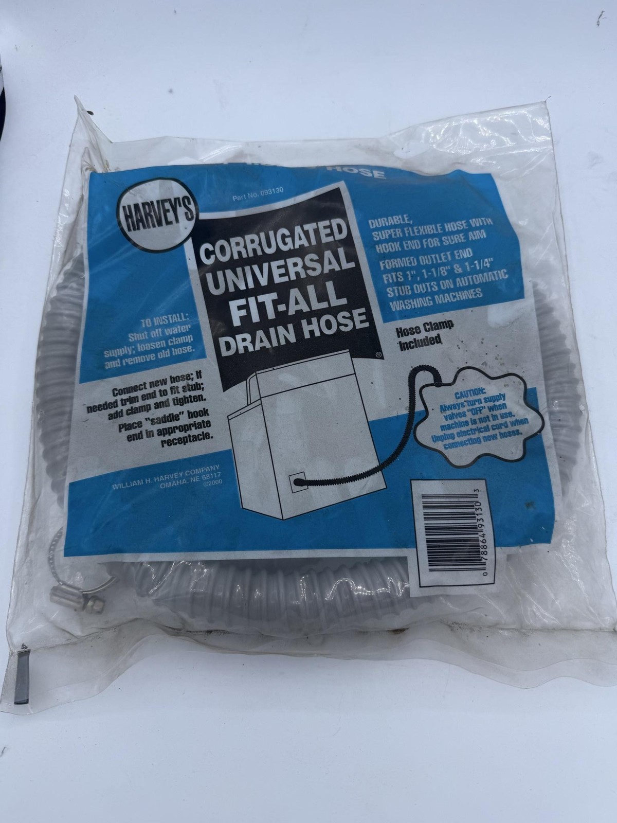 Harvey’s Corrugated Universal Fit-All Drain Hose 1 1/8 1 1/4 In Washer Machine