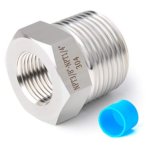 PCS Forging of 304 Stainless Steel Reducer Hex Bushing, 3/8″ MNPT x 1/4″ FNPT 5