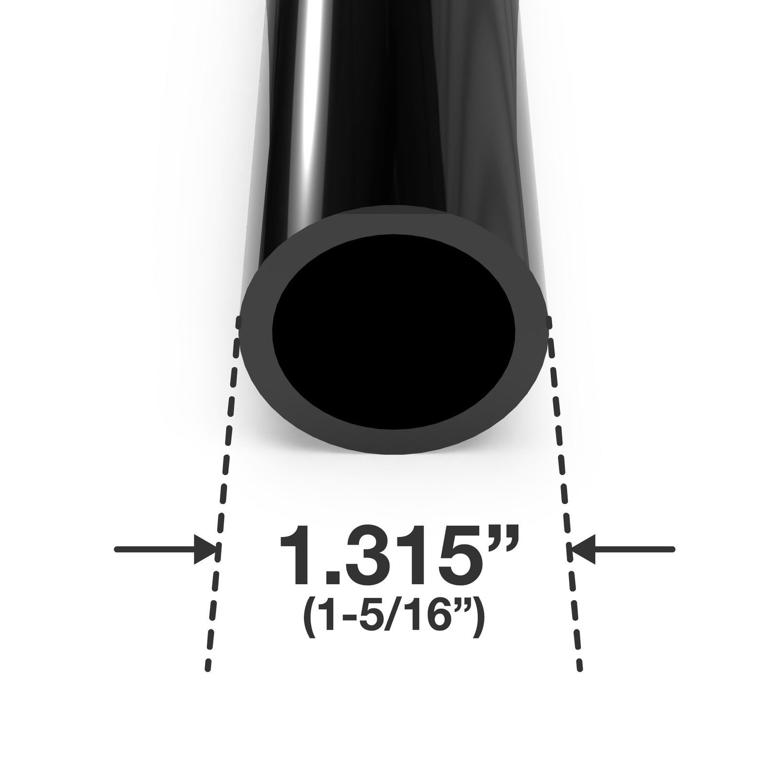 1″ Sch 40 Furniture Grade PVC Pipe, 40″L, Black (3-PK), FORMUFIT – Made in USA