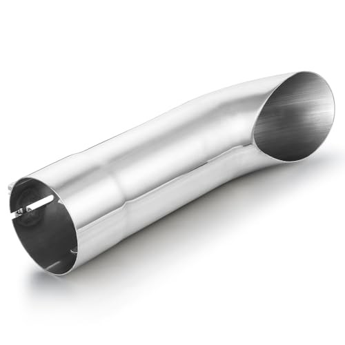 Inlet Turn Down Exhaust Tip Inside Diameter Inlet, 12’’ Length 3 Inch Silver