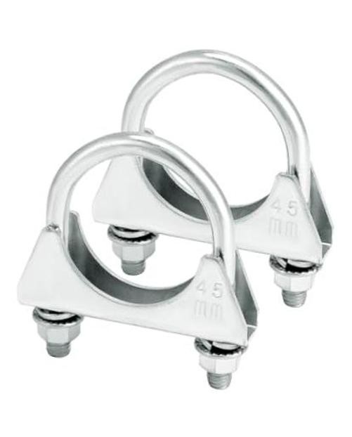 U-Bolt Exhaust Clamp 1.75″ OD Carbon Steel Pipe Connector for 1-3/4″ 2 Pack