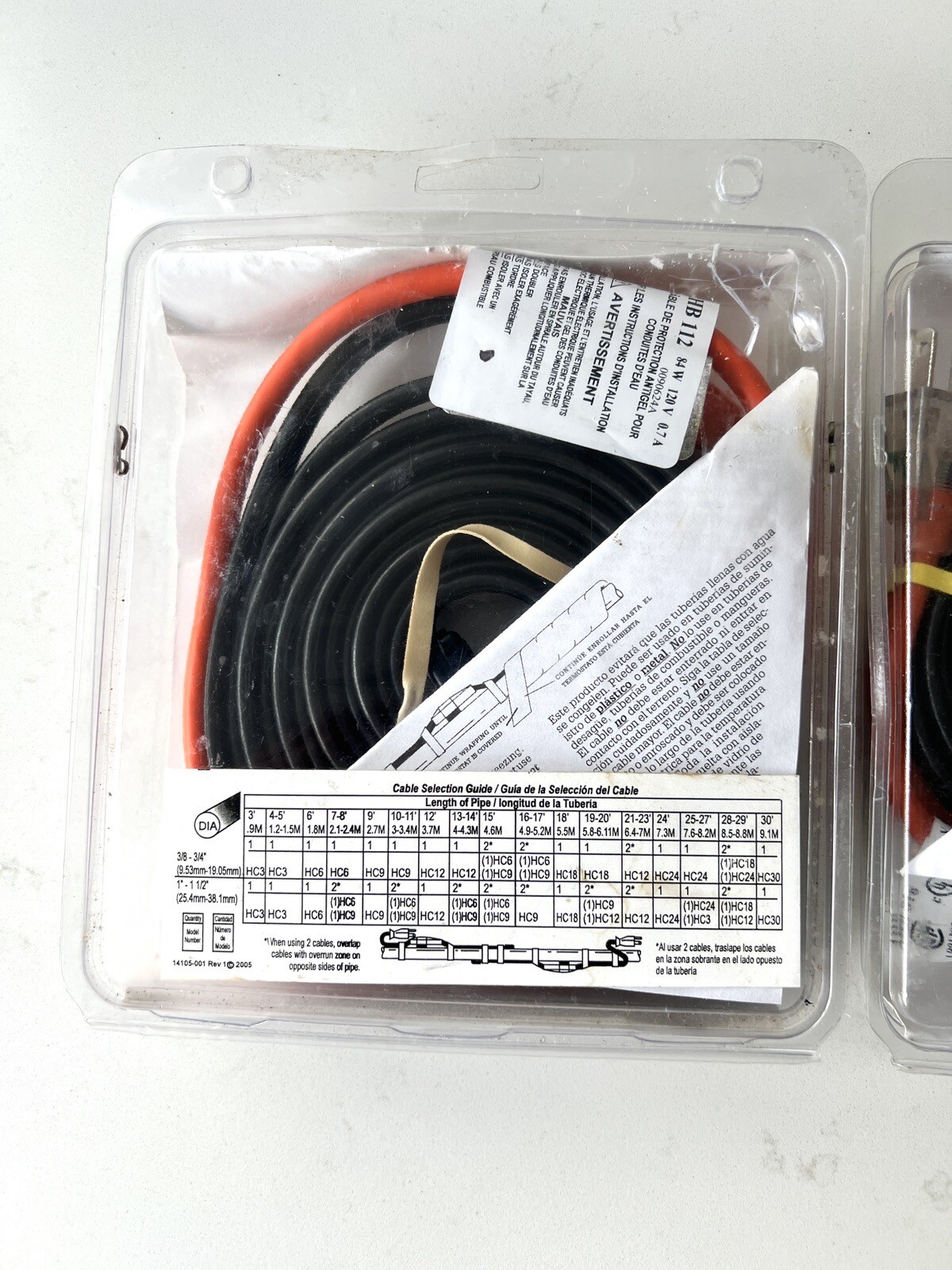 (2) NEW Frost King Electric Water Pipe Heat Cables (12 ft) HC12 and (6 Ft) HC06