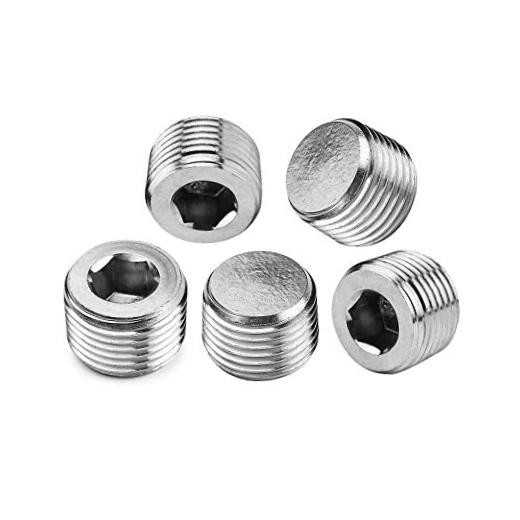 Metalwork 304 Stainless Steel Pipe Fitting, Hex 1/8″ NPT Male Pack of 5