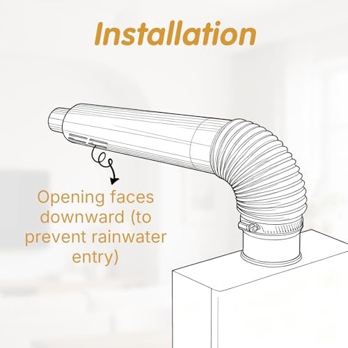 3″x5″ Vent Kit, Compatible with Navien 5″ OD, 3″ ID coaxial tube, 12″ long