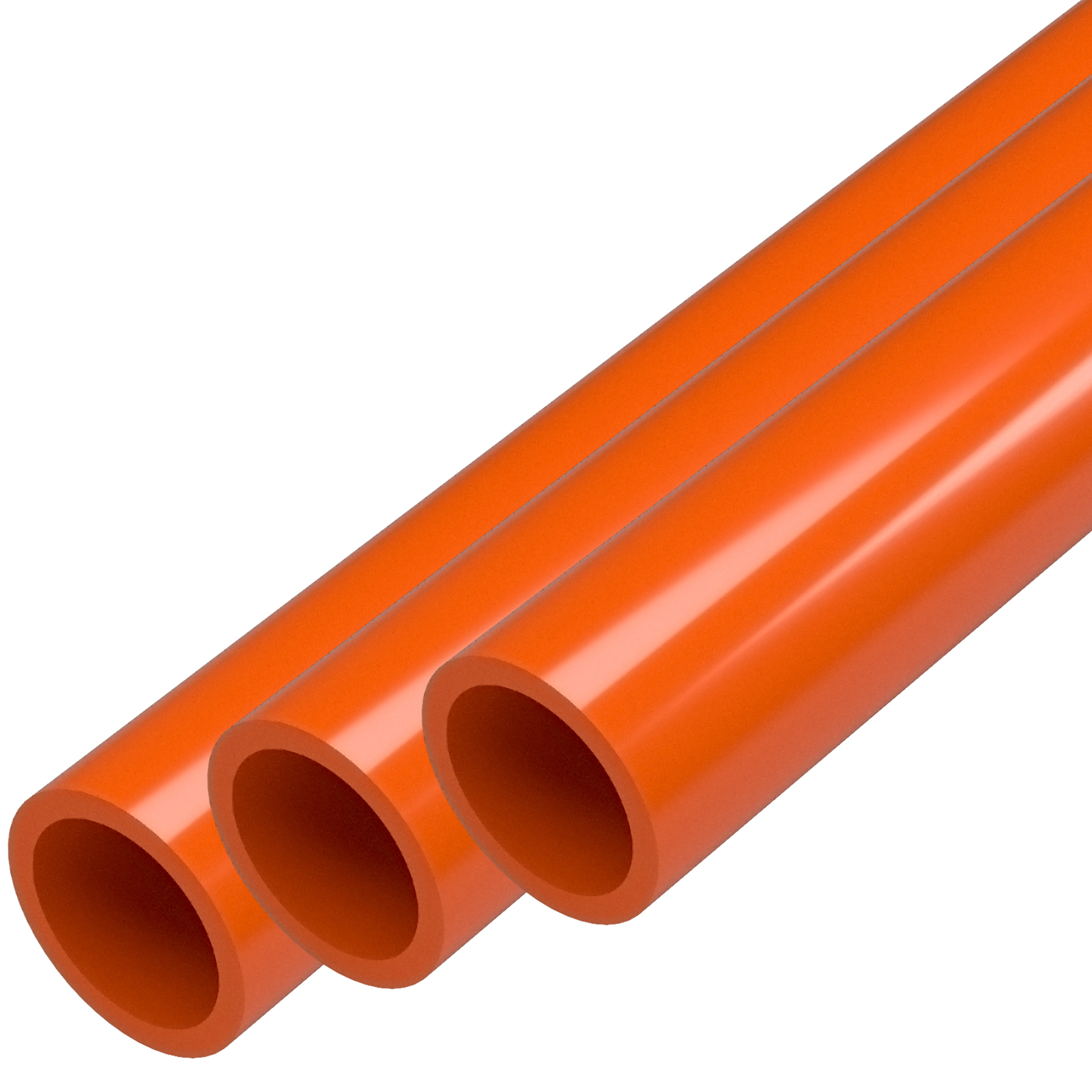 1/2″ Sch 40 Furniture Grade PVC Pipe, 40″L, Orange (3-PK), FORMUFIT-Made in US