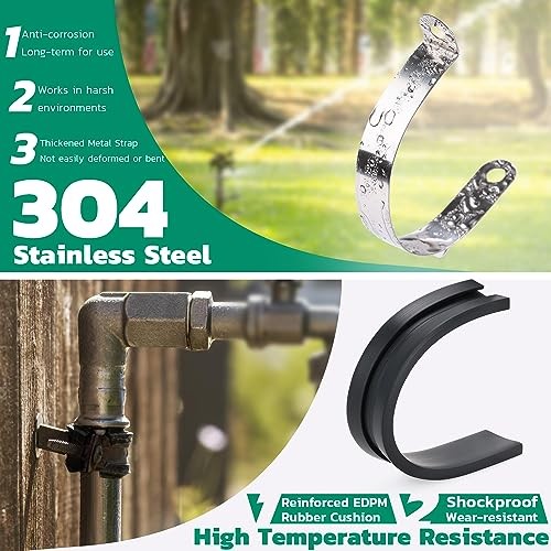 125PCS Cable Clamp,12 Sizes Stainless Steel Rubber Coated 125 PCS – 12 Sizes