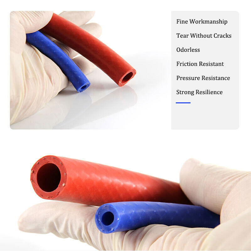 Red/Blue Silicone Braided Hose Tube Reinforced for Water Oil Fuel High Temp 300℃