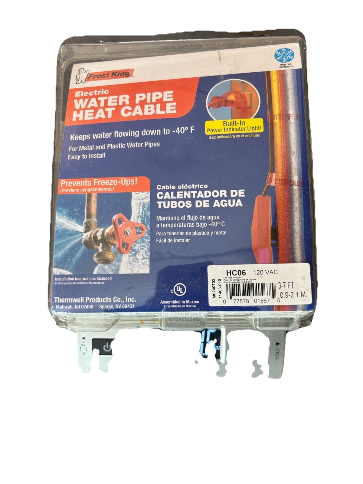 Frost King Electric Water Pipe And Heating Cable With Tape Included.