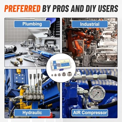 25Pcs 304 Pipe Plug Fittings Kit,5 Sizes | 1/8″ 1/4″ 3/8″ 1/2″ Stainless Steel