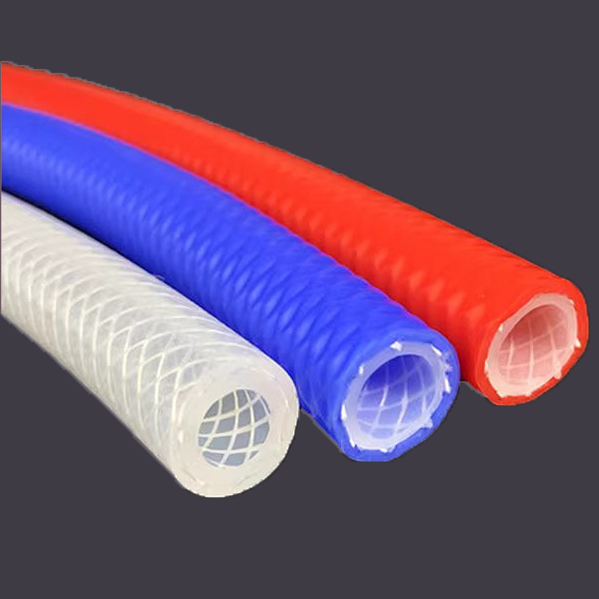 White/Red/Blue Braided PVC Vinyl Tubing Food Grade High Temp Round Hose ID4-32mm