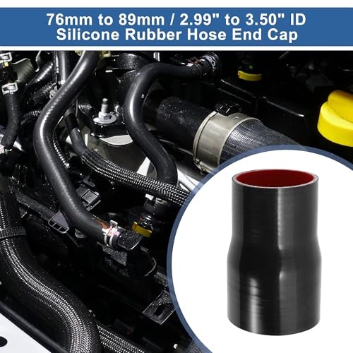 ID 3 to 3.5 Inch Silicone Reducer Straight 3 to 3.5″(76mm to 89mm)ID Black,Red