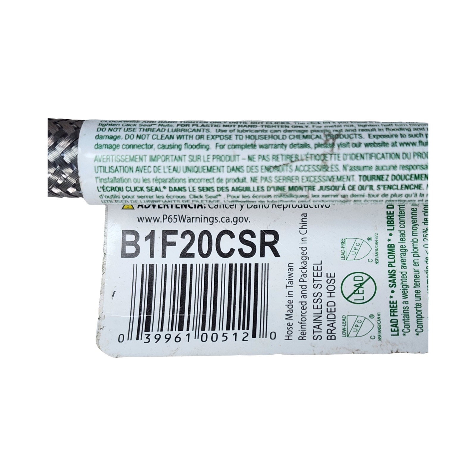3 Pack Fluidmaster B1F20CSR Click Seal Faucet Water Supply Line 1/2″ FIP x 3/8″