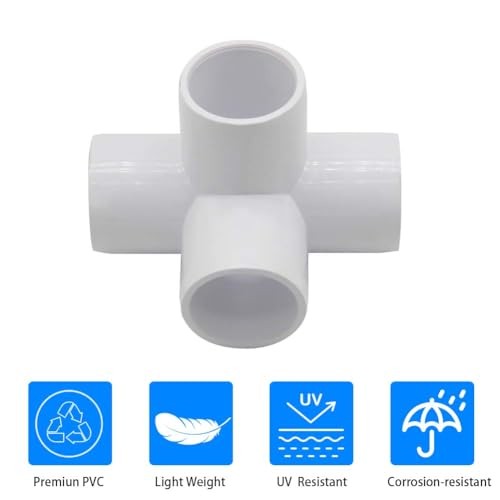 PVC Fittings Connectors 4 Way 1-1/2” Furniture Grade for 1-1/2 Inch 10