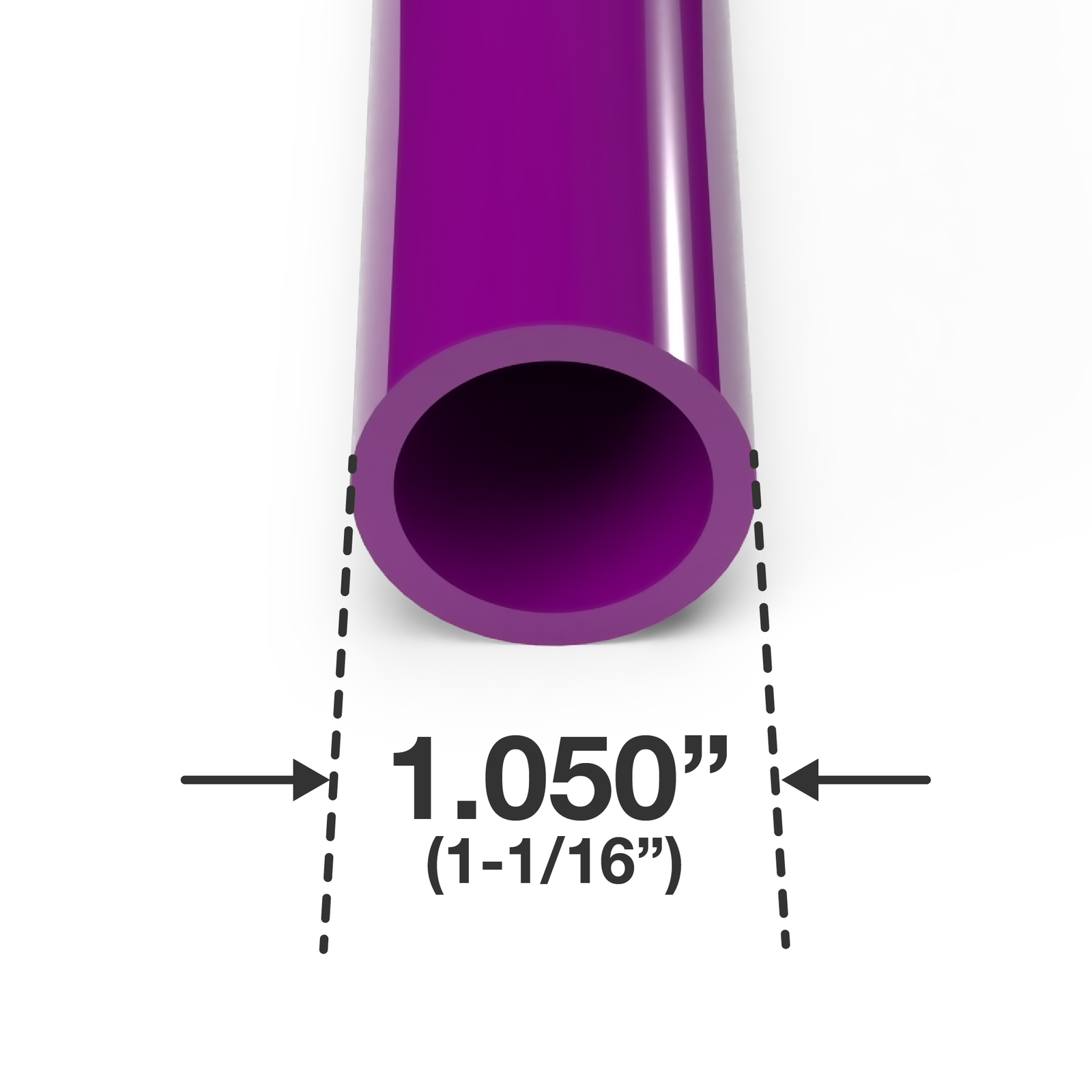 3/4 Sch 40 Furniture Grade PVC Pipe, 40″L, Purple (3-PK), FORMUFIT – Made in USA