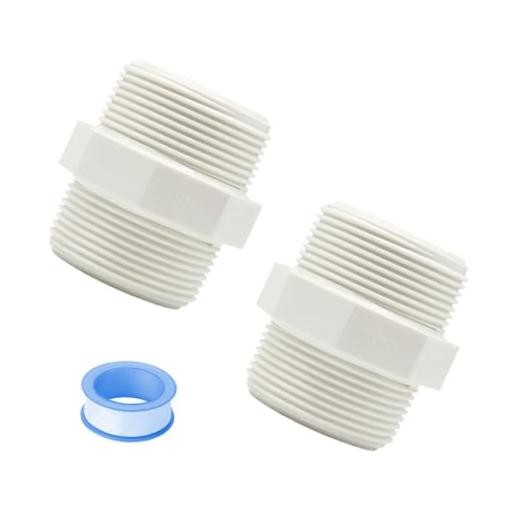 2PCS 2″ PVC Pipe Fitting Hex Nipple G2 Male X G2 Male Coupling G2 x G2 2pcs