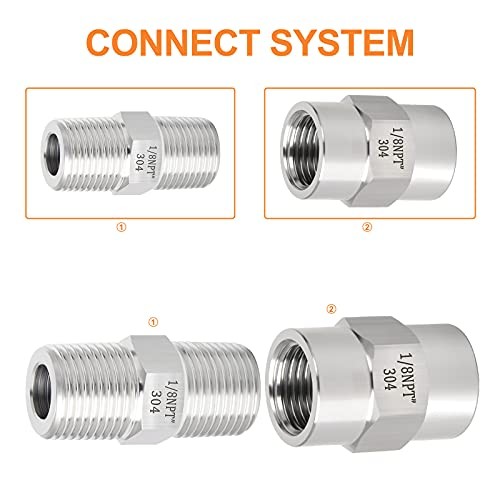 PCS 30Stainless Steel Pipe Fitting, Hex Nipple Hex 1/8″ NPT（ Stainless Steel） 4