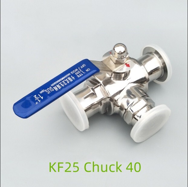 KF16KF25KF40KF50 vacuum three-way ball valve vacuum three-wayT-shaped ball valve