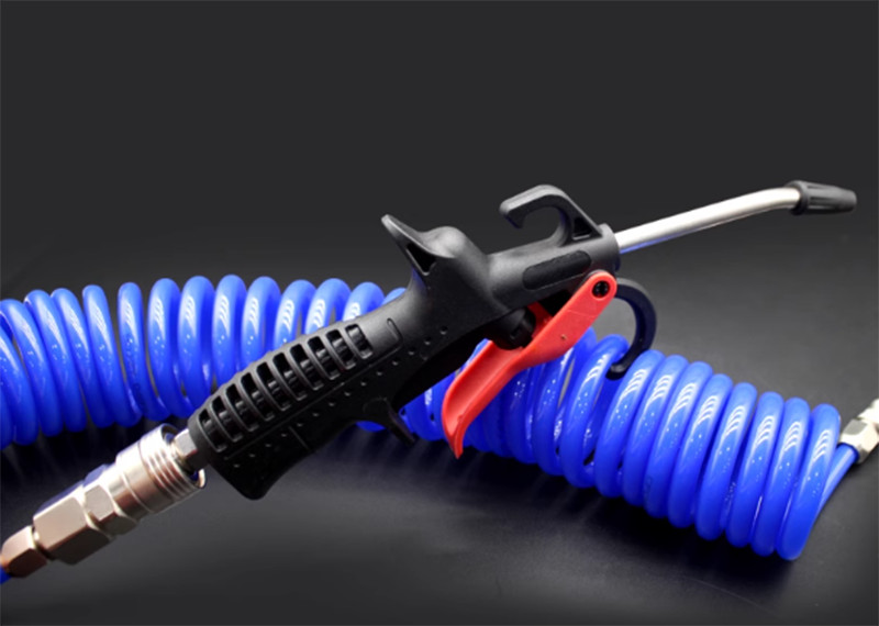 Coiled Air Hose Line 4 – 8mm Bore Quick Release Fittings Couplings Length 3-15m