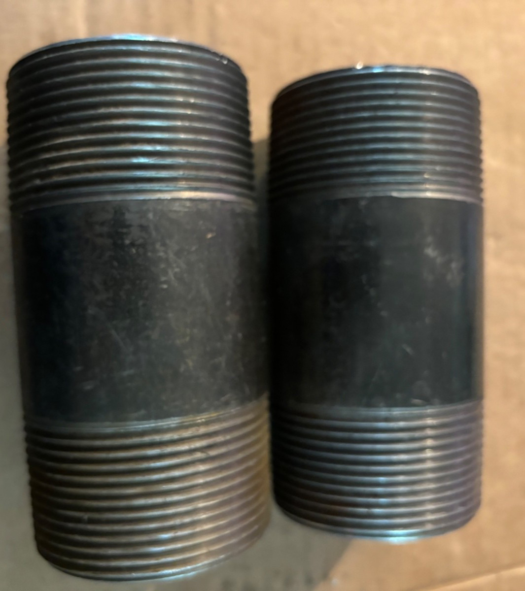 Set of 2 pcs 2-1/2″ X 51/2” Black Pipe Nipple Sch 40 steel new fast shipping