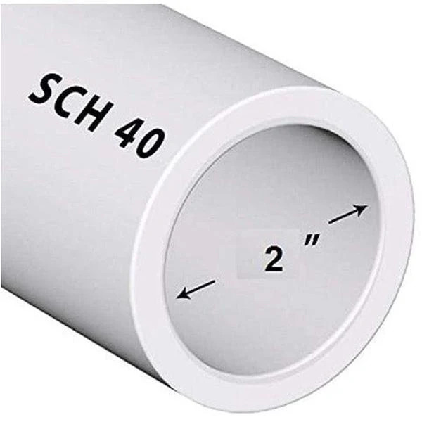 VENTRAL Schedule 40 PVC Pipe 2 Inch (2.375 OD), White, Cut Lengths for