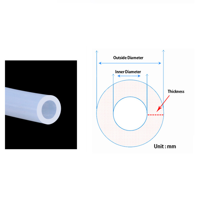 ID 2mm-15mm Transparent Silicone Tube Food Grade Flexible Water Hose Vacuum Pipe