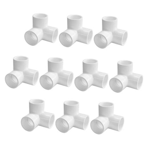 LESSO 10Pack PVC Pipe,1/2″ Tee Elbow 3-Way Fittings 1/2 Inch 3-Way Elbow