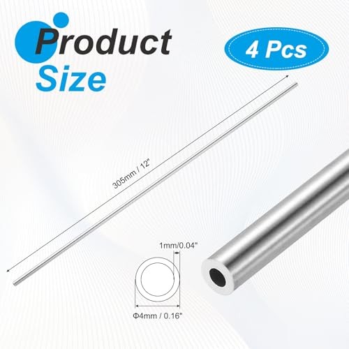 316L Stainless Steel Capillary Tube, OD 4mmx1mm Wall Thickness OD 4mmx1mm T