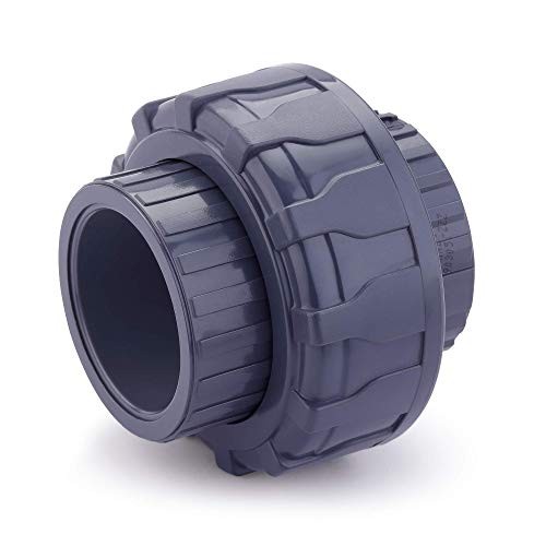 PVC Pipe Fitting, 2″ Union JETSTREAM, Schedule 80, Grey, EPDM O-Ring, 2 Inch