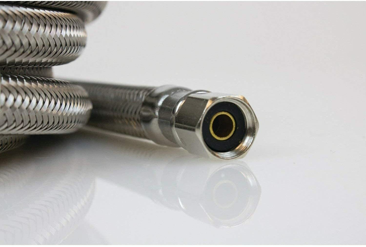 (1) 1/4″ Comp x 240″ 20-FT S.S Refrigerator Icemaker Water Supply Line Connector