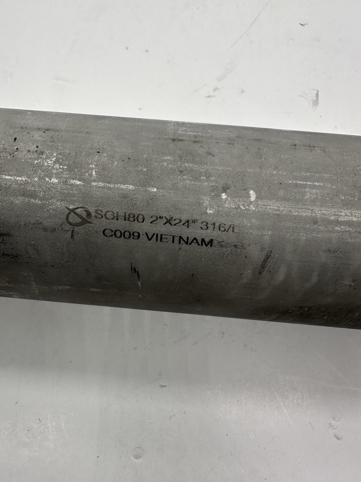 2″ Mnpt X 2 Ft. Tbe 316 Stainless Steel Pipe Sch 80, E6bni17, 4WKE8