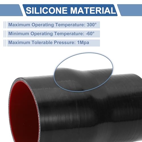 ID 3 to 3.5 Inch Silicone Reducer Straight 3 to 3.5″(76mm to 89mm)ID Black,Red