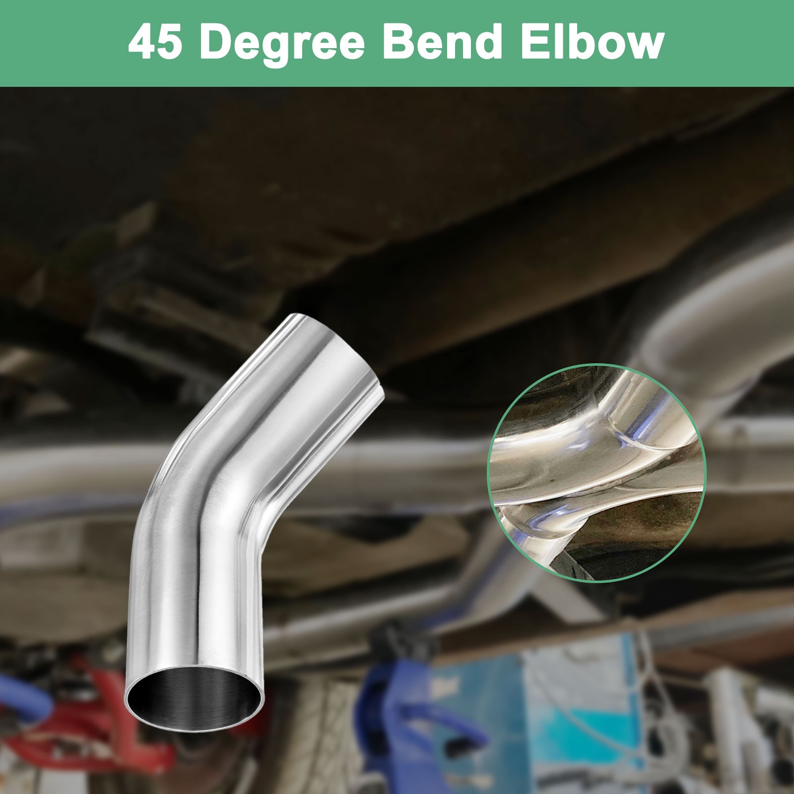 OD 1.8 Inch 45 Degree Mandrel Bend Elbow, Thicken 1.5 mm Height 140 mm