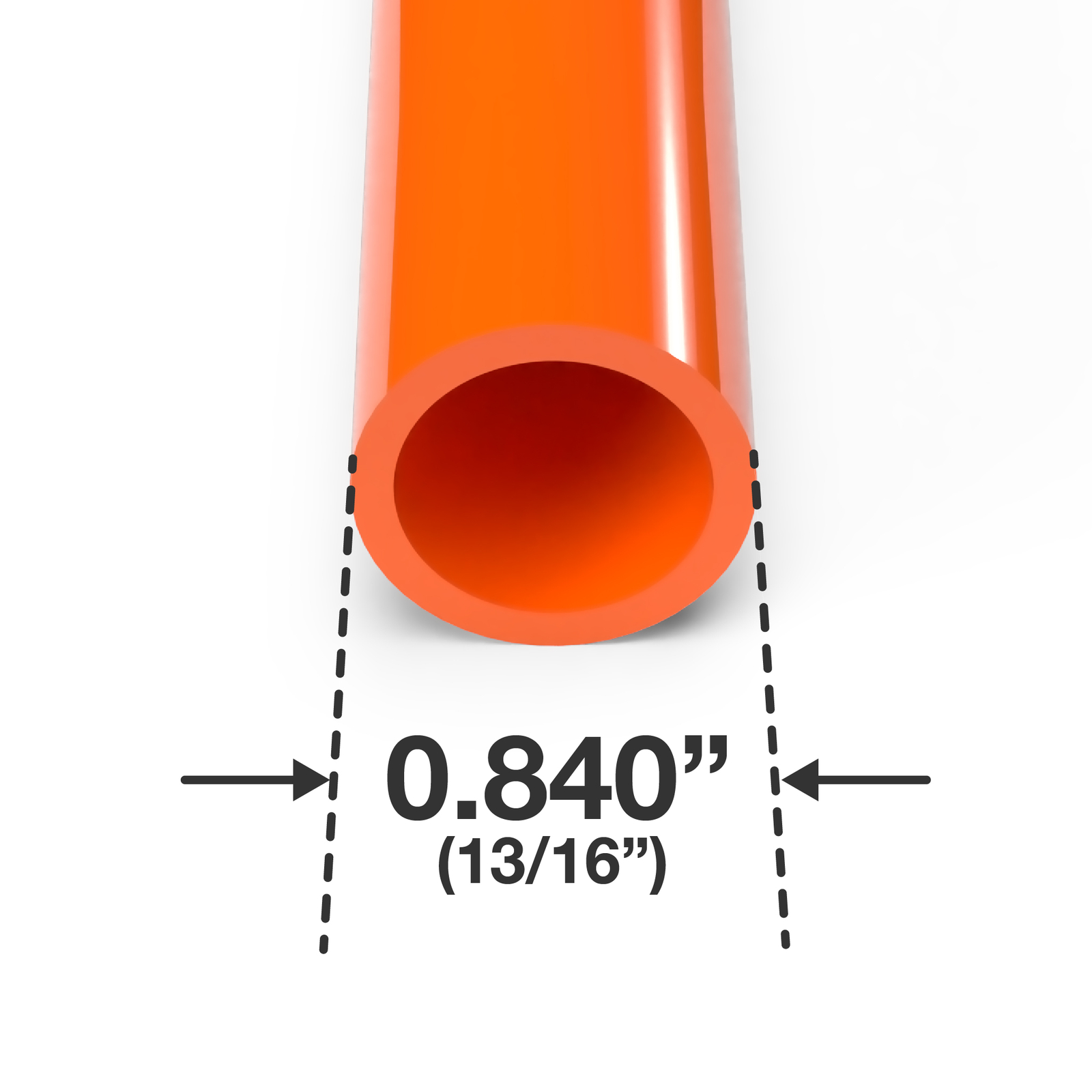 1/2″ Sch 40 Furniture Grade PVC Pipe, 40″L, Orange (3-PK), FORMUFIT-Made in US