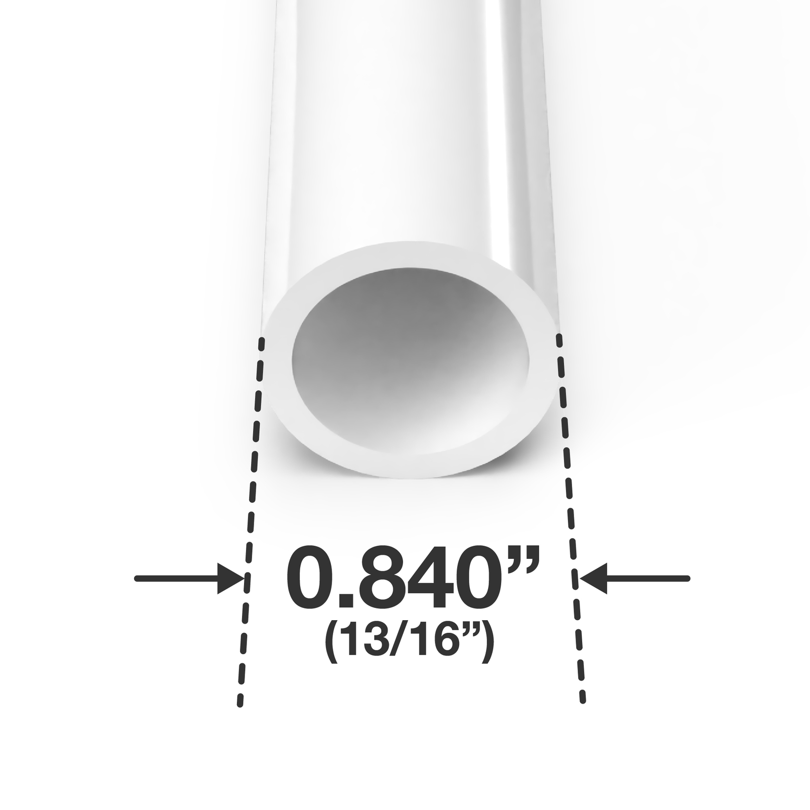 1/2″ Sch 40 Furniture Grade PVC Pipe, 40″L, White (3-PK), FORMUFIT-Made in US
