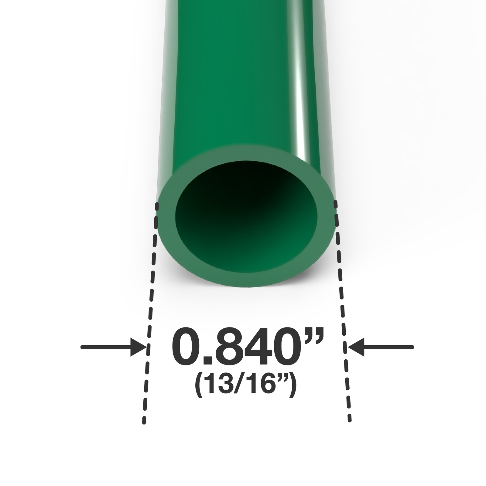1/2″ Sch 40 Furniture Grade PVC Pipe, 40″L, Green (3-PK), FORMUFIT – Made in USA