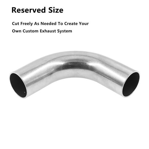 90 Degree Exhaust Tube, 304 Stainless Steel Exhaust Pipe,Polished Mandrel Bend