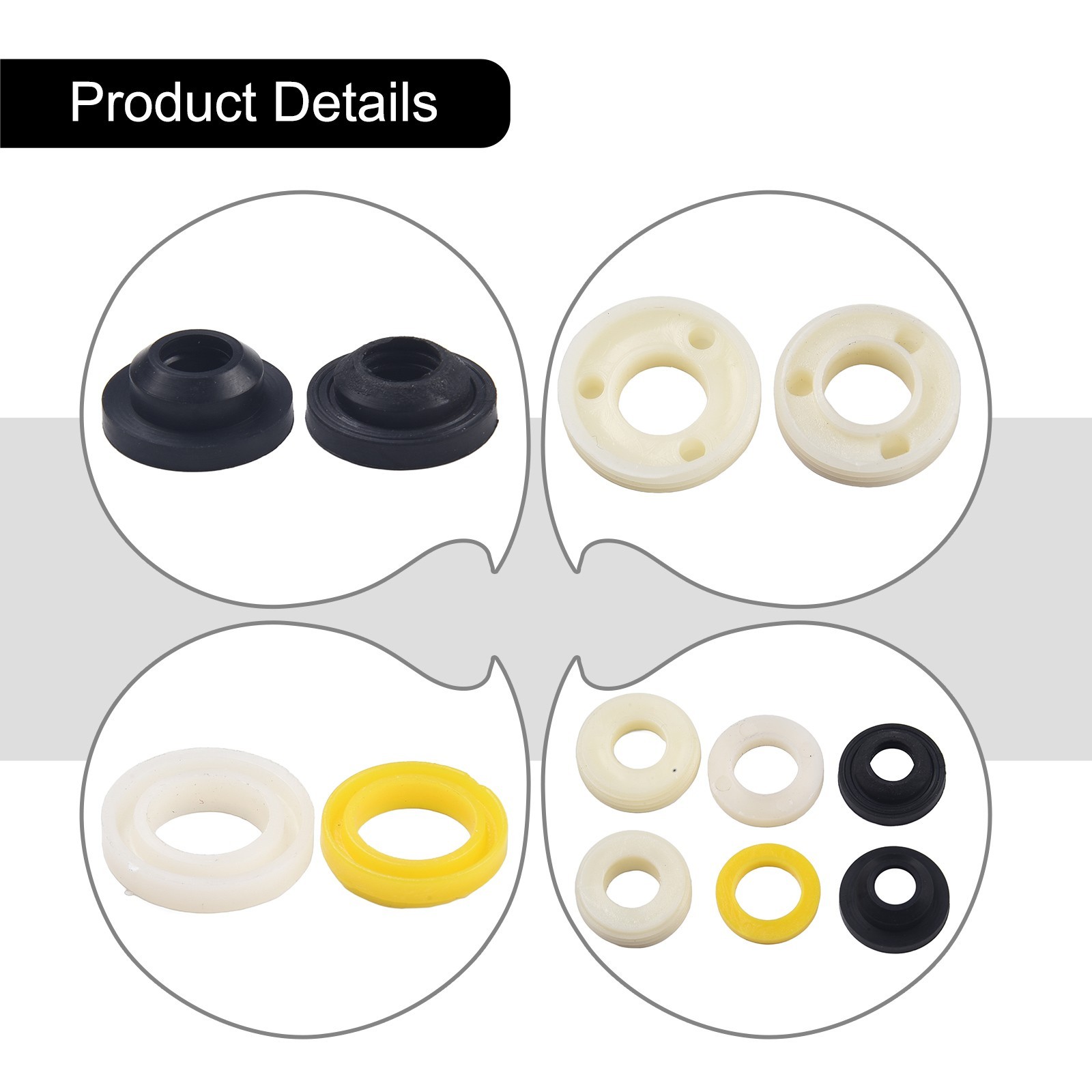 Secure Your Bathroom Set of 6 Nonslip Fixings for Seat with Rubber Gasket
