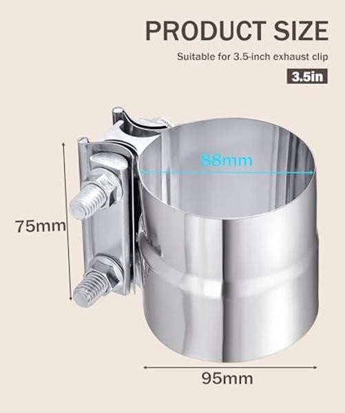 bylikeho Exhaust Clamp,Car Accessories 4″ 3″ 2.5″ 5″ 2.75″ Lap Joint 3.5″