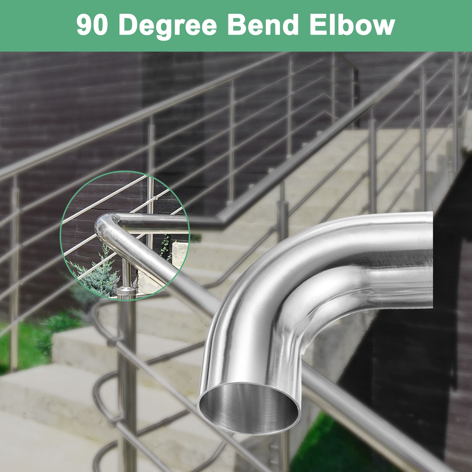 2-Pack OD 2 Inch 90 Degree Mandrel Bend Elbow, Thicken 1.5 mm Height 115 mm