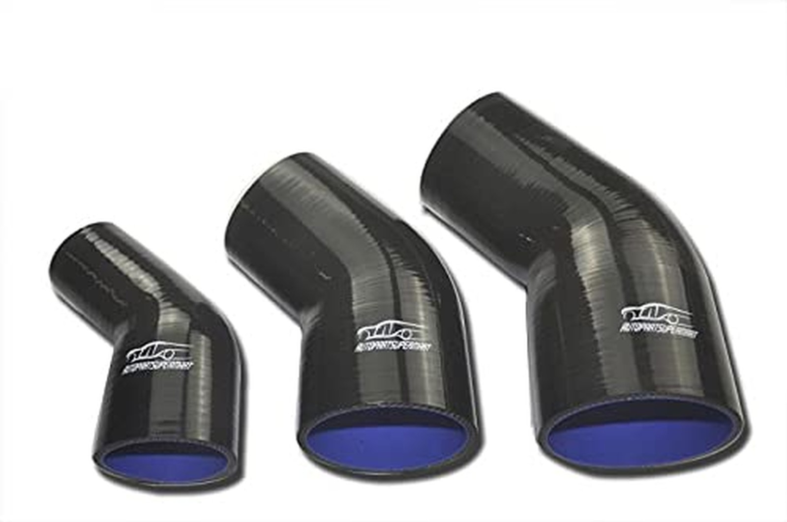 4-ply Silicone Joiner 45 Degree Bend Reducer Elbow Turbo Hose Black 76mm – 89…